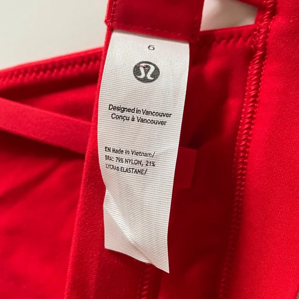 Lululemon Triangle Bralette Soft Nulu Red Wireless Non-Padded Bra